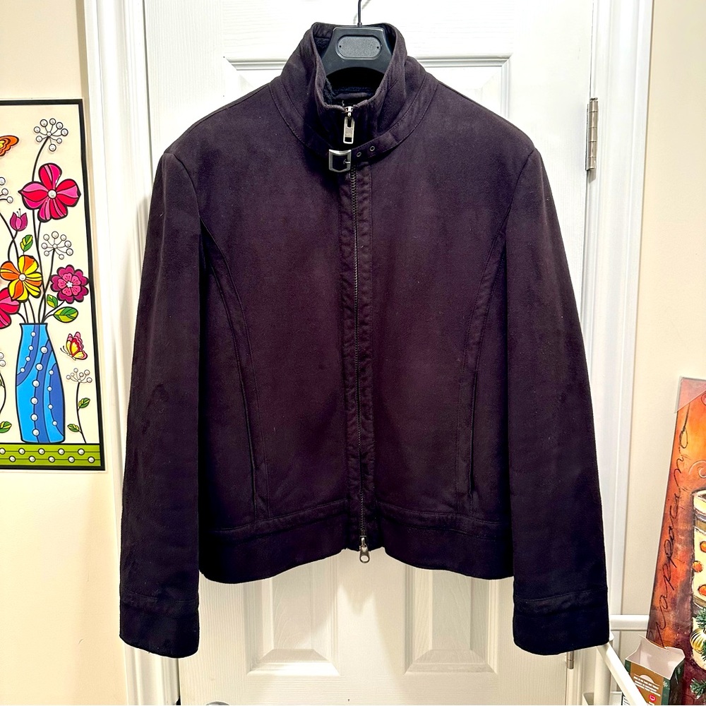 A/X Armani Exchange Faux Suede & Fur Lined Moto Jacket, size Medium.